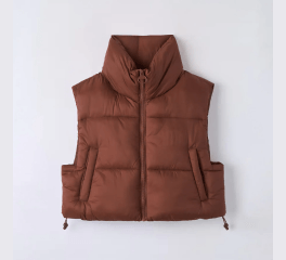 Sleeveless Crop Puff Vest